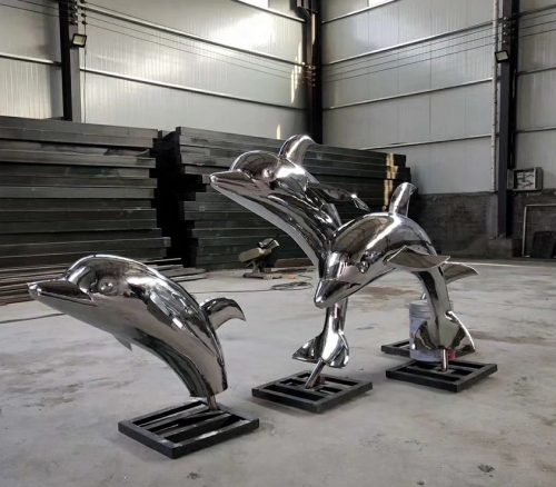 不锈钢镜面雕塑(海豚）